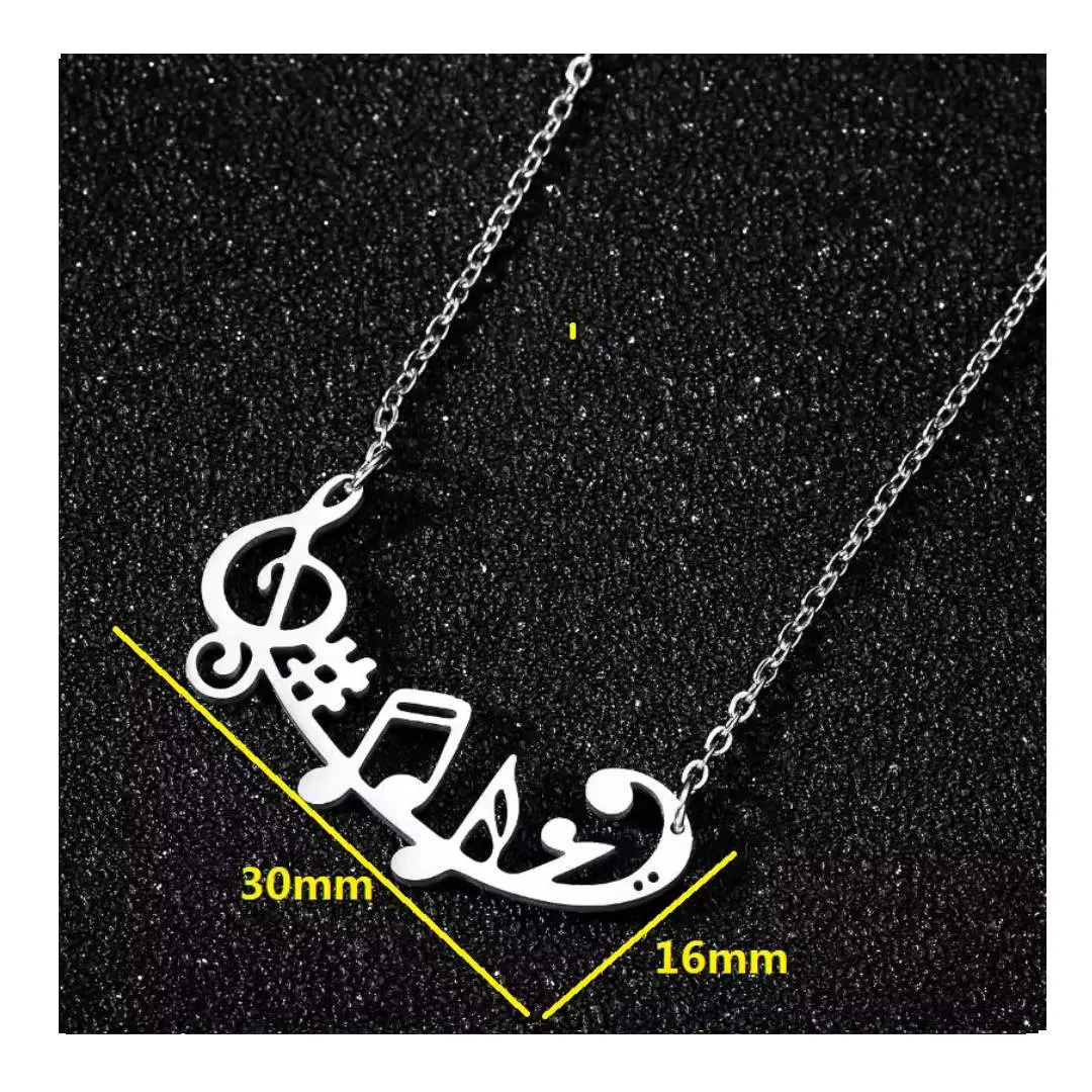 گردنبند موسیقی نقره و زنجیر