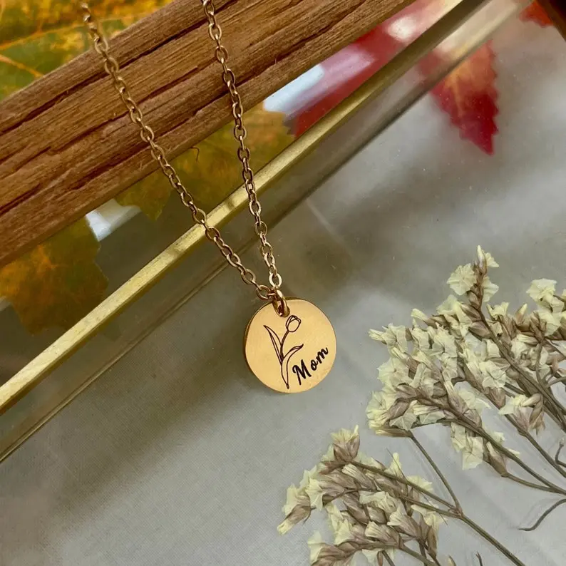 پلاک استیل حکاکی گل و اسم