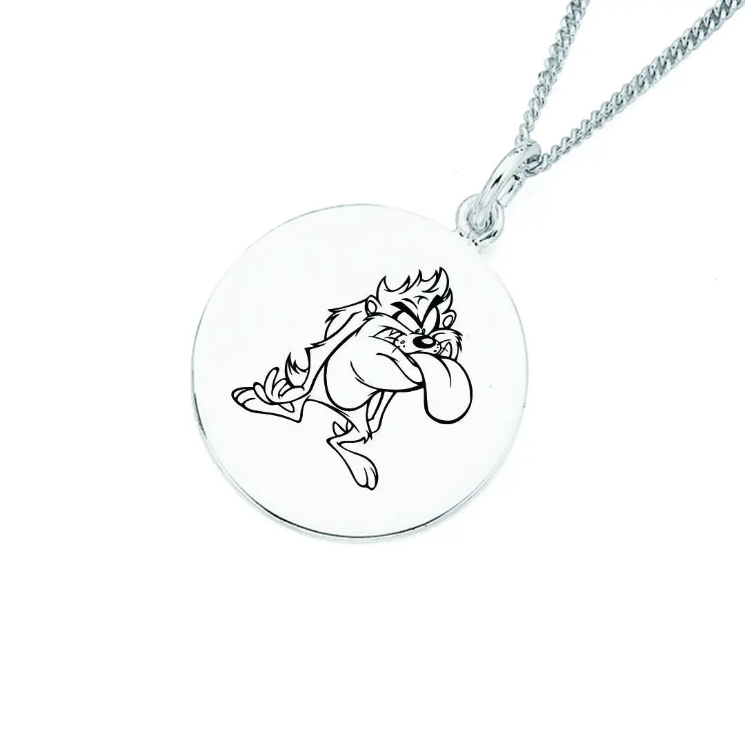 پلاک  tasmanian charackter و زنجیر استیل