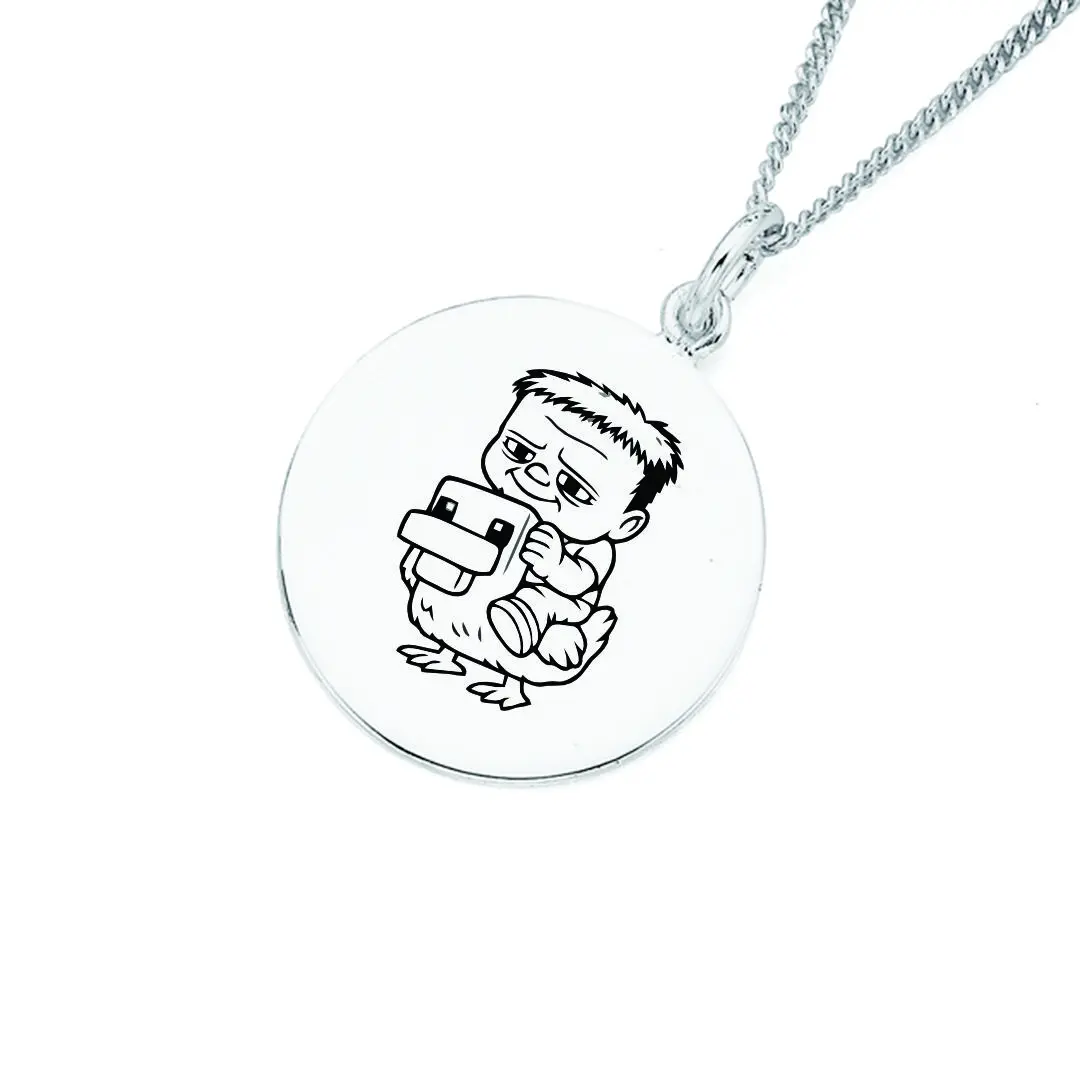 پلاک استیل chicken jockey به همراه زنجیر