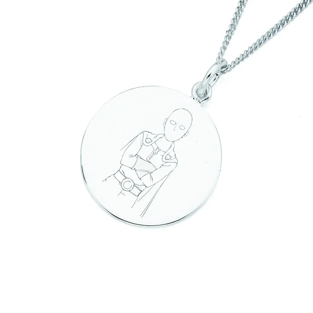 پلاک  One-Punch Man و زنجیر استیل