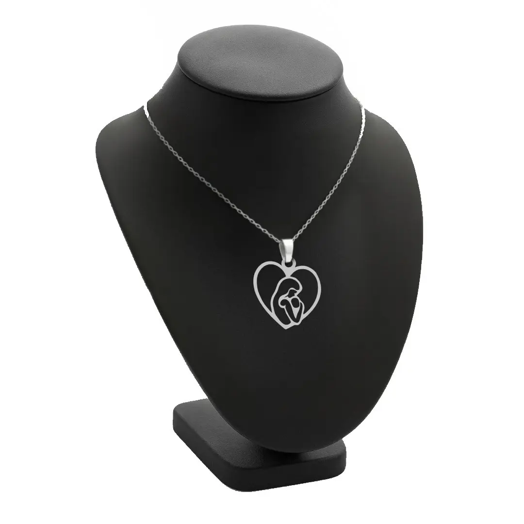 آویز مادر ، بچه و زنجیر نقره روز مادر