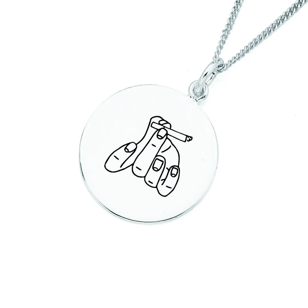 پلاک استیل سیگار به همراه زنجیر