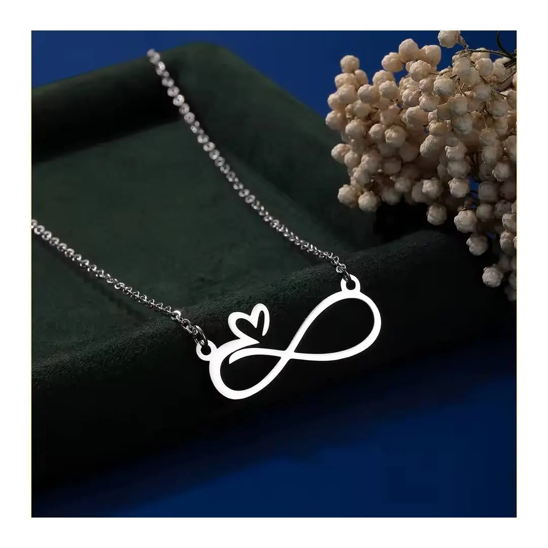 گردنبند عشق بینهایت نقره و زنجیر