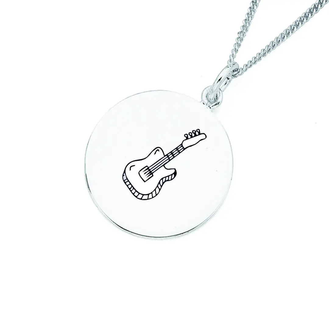 پلاک استیل گیتار به همراه زنجیر