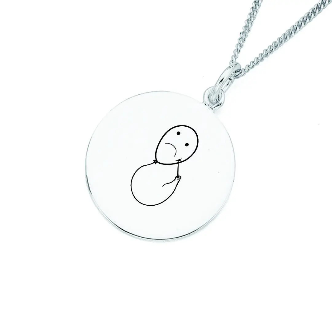 پلاک خودکشی بادکنک و زنجیر استیل