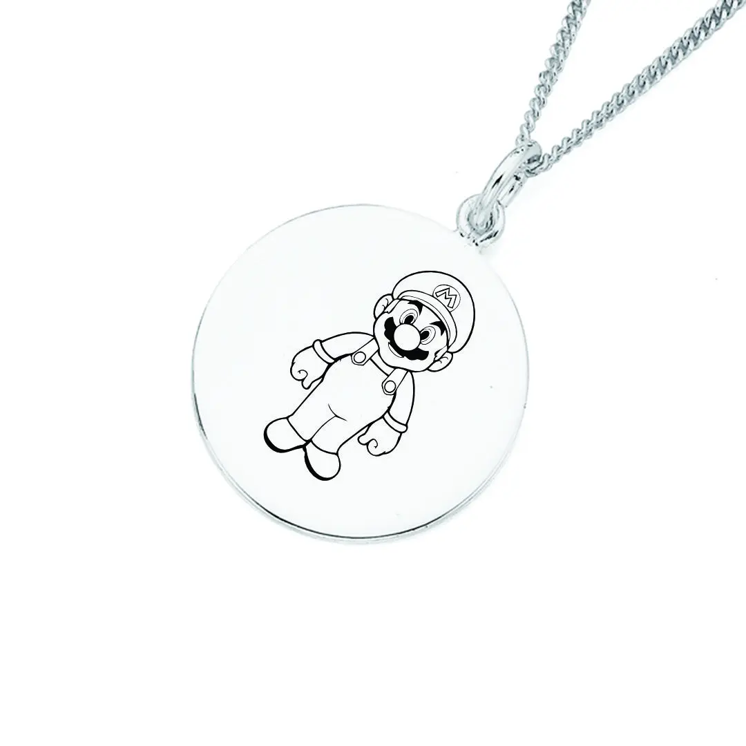 پلاک ماریو و زنجیل استیل