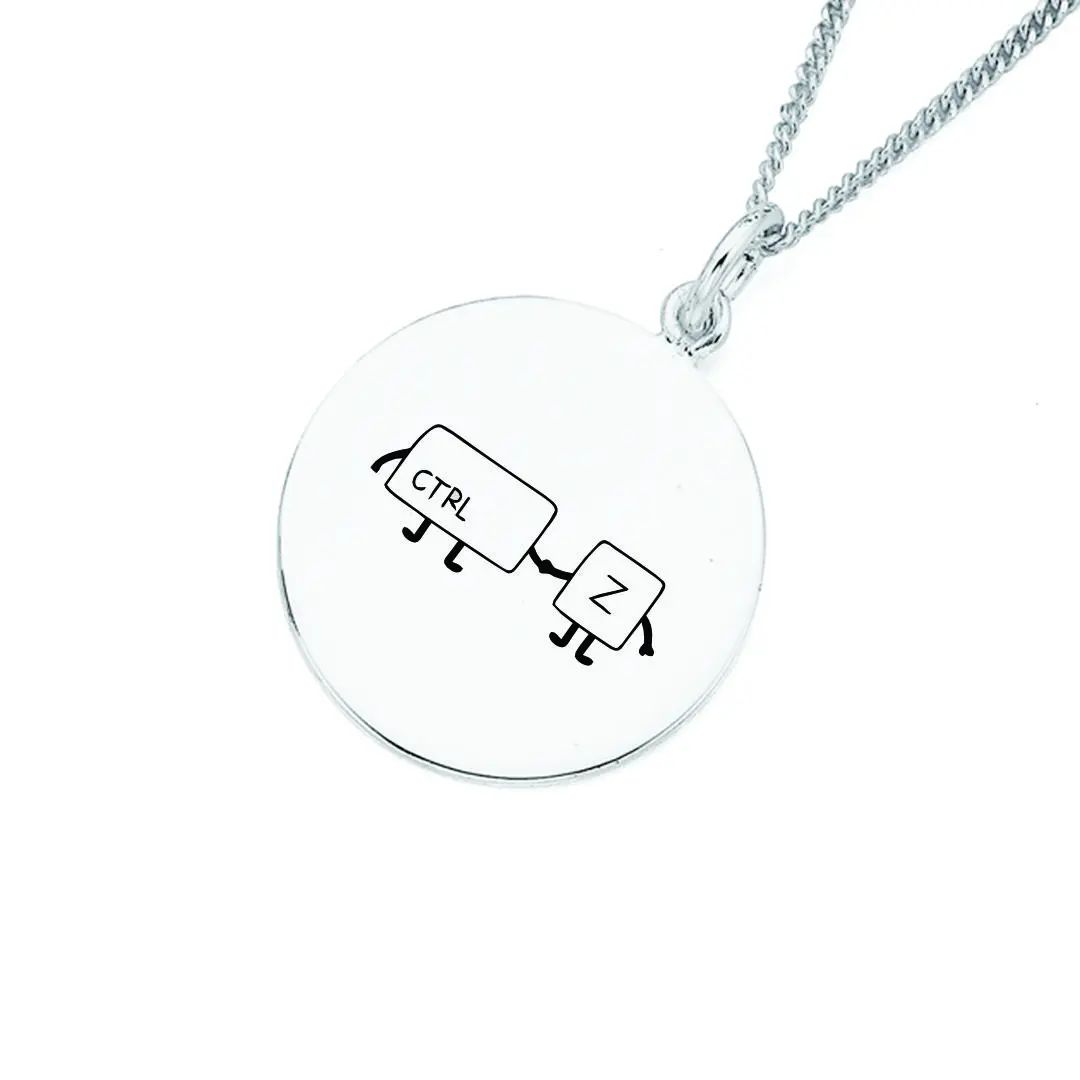 پلاک ctrl + z و زنجیر استیل