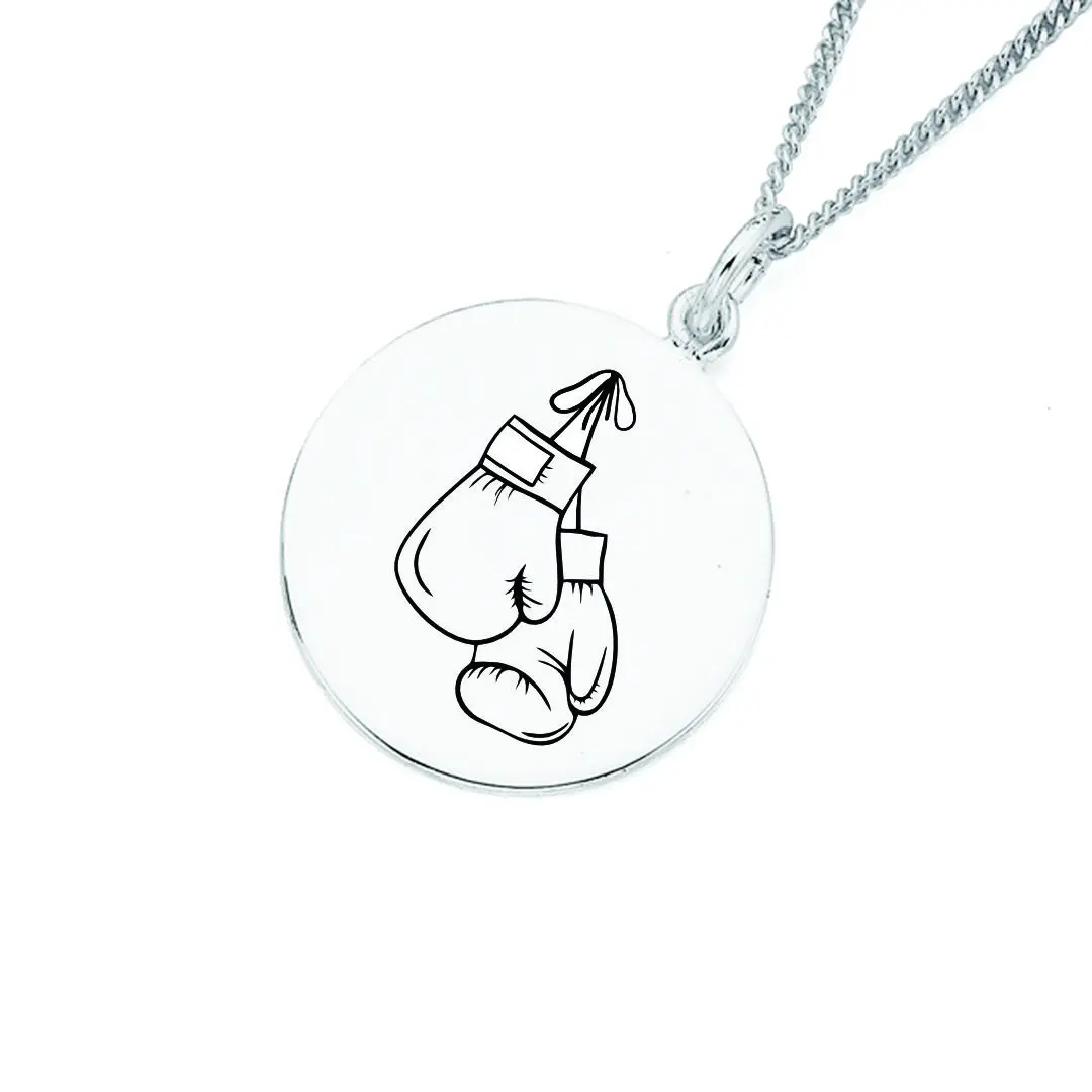 پلاک استیل دسته بوکس به همراه زنجیر