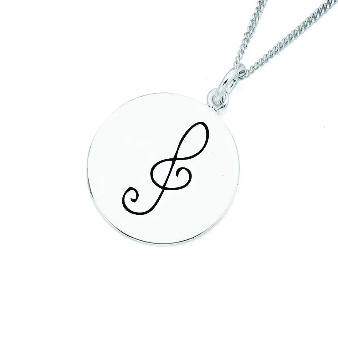 پلاک استیل Treble Clef Music به همراه زنجیر