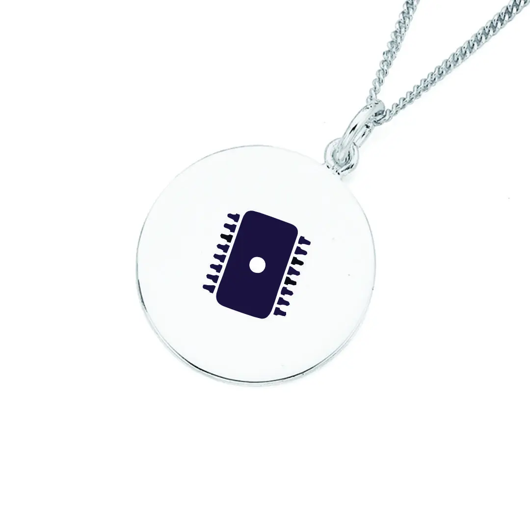 پلاک چیپ ic و زنجیر استیل