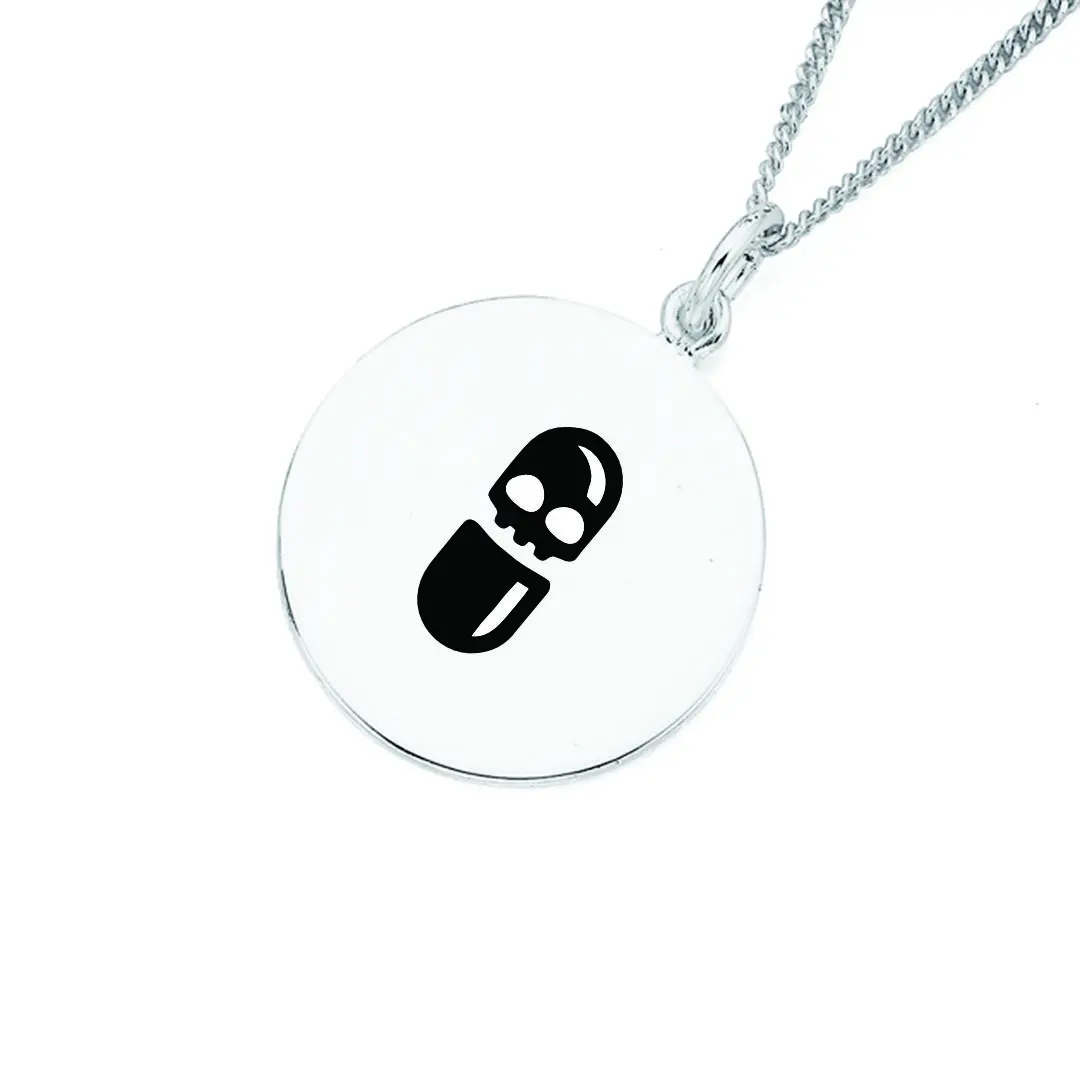 پلاک فانتزی کپسول اسکلت وزنجیز استیل