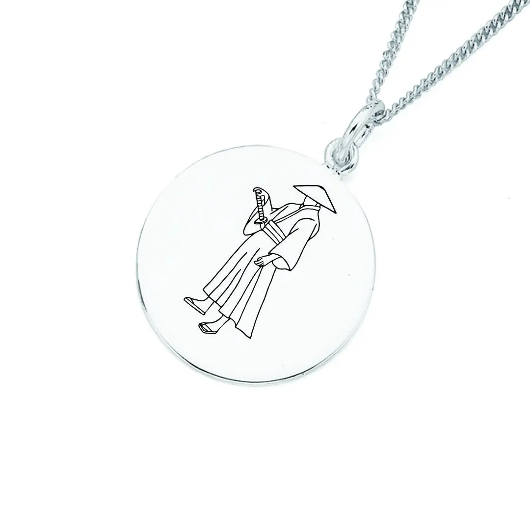 پلاک samurai و زنجیر استیل