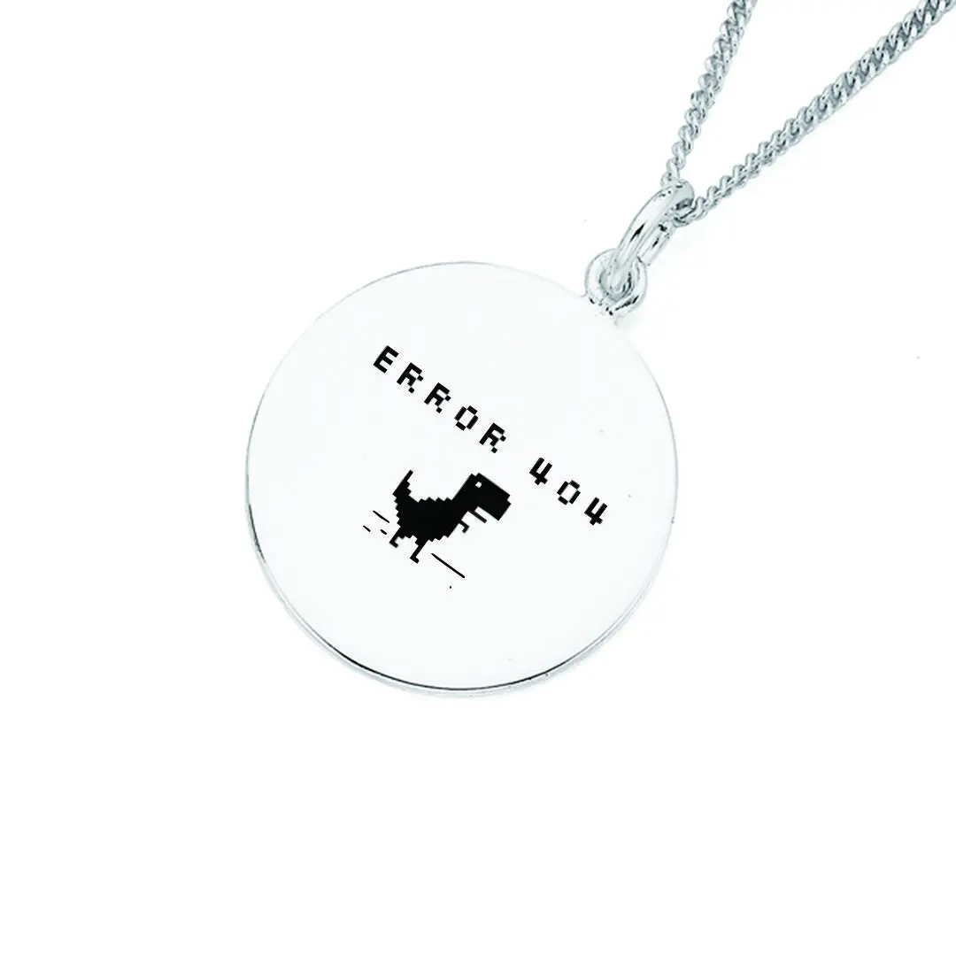 پلاک دایناسور گوگل کروم با زنجیر استیل