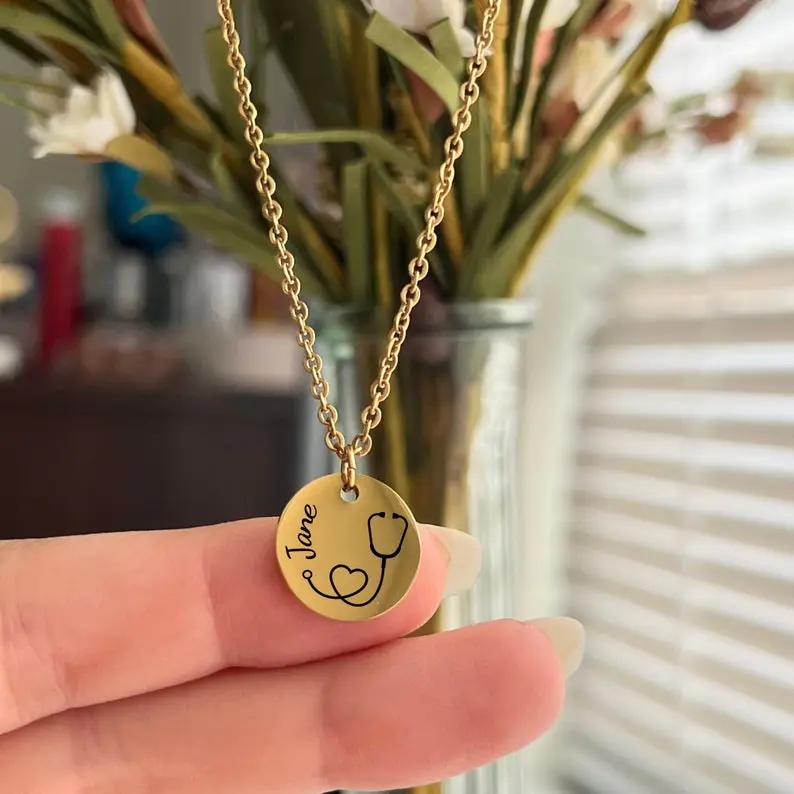 پلاک استیل گوشی پزشکی به همراه زنجیر