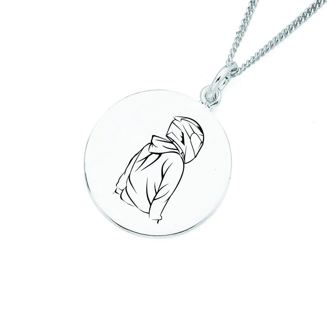 پلاک موتور سوار با زنجیر استیل