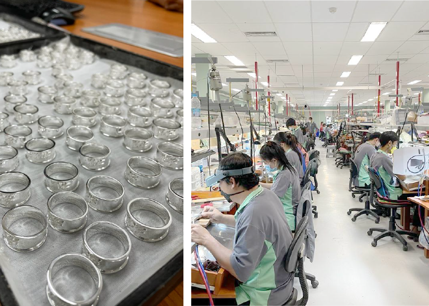 نقره تایلندی ، کارگاه های تولید انگشتر نقره تایلندی 