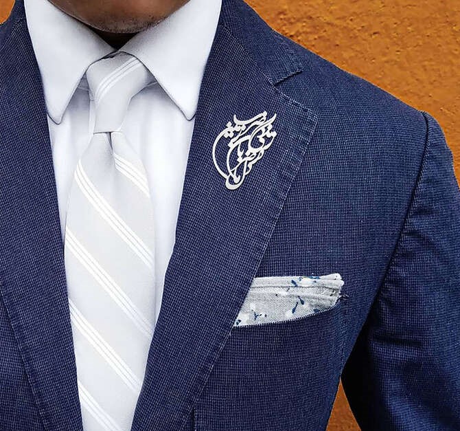 گیره کت نقره مردانه جوشن گلد