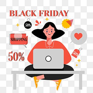 دختری در حال خرید آنلاین در روز بلک فرایدی یا جمعه سیاه