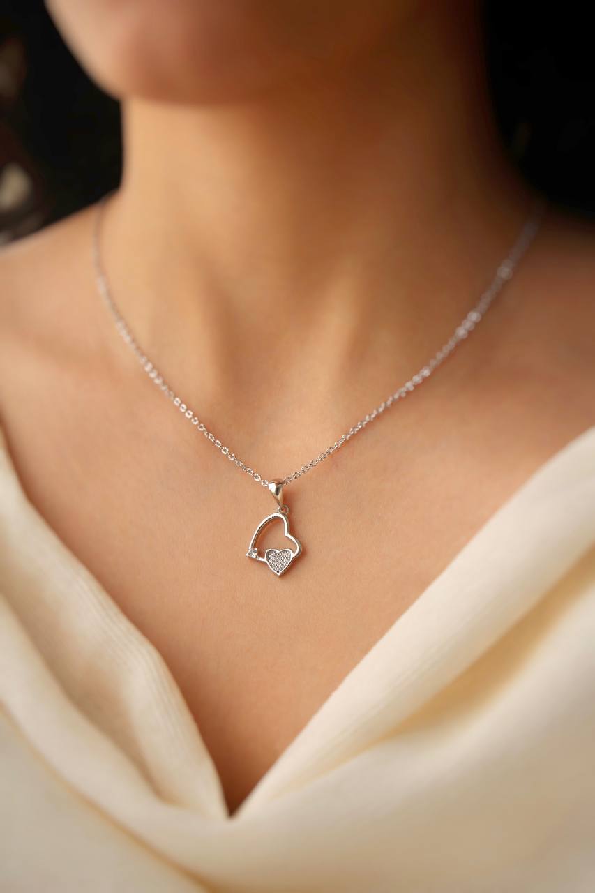 پلاک نقره قلب-روز مادر