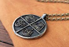 گردنبند نقره طرح عناصر چهارگانه