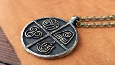 گردنبند نقره طرح عناصر چهارگانه