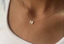 گردنبند و آویز پلاک طرح M