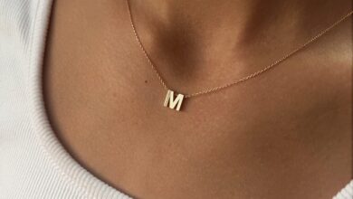 گردنبند و آویز پلاک طرح M