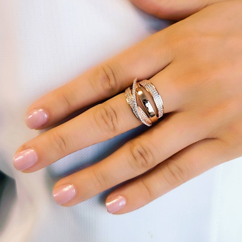 حلقه نقره رزگلد