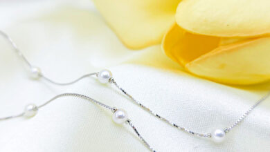 گردنبند زنانه نقره مرواریدی