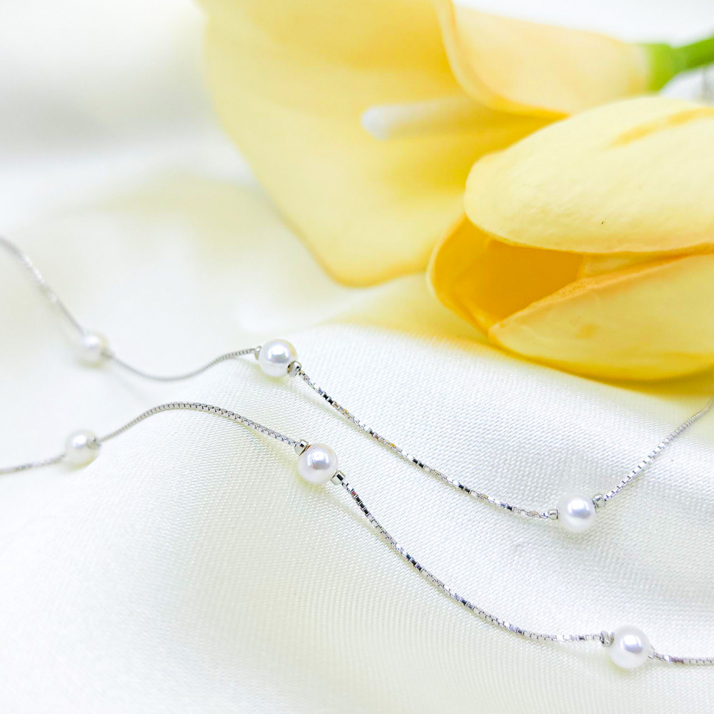 گردنبند زنانه نقره مرواریدی