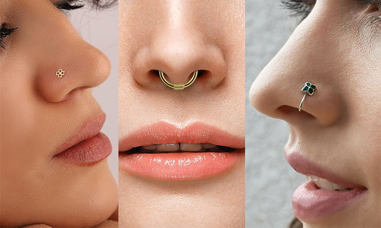 انواع پیرسینگ نقره‌ی بینی