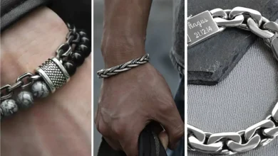 دستبند نقره مردانه