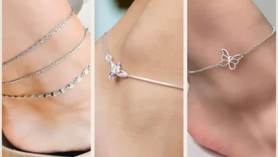 پابند نقره زنانه با طرح های منحصر به فرد