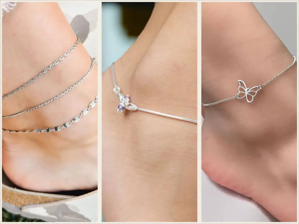 پابند نقره زنانه با طرح های منحصر به فرد