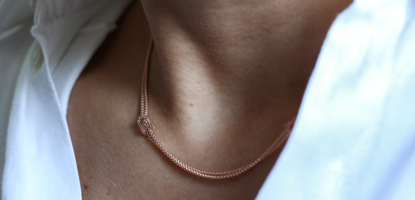 گردنبند نقره زنانه رزگلد