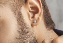 گوشواره میخی نقره مردانه