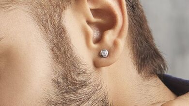 گوشواره میخی نقره مردانه